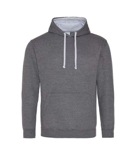 Sweat À Capuche Varsity Adulte Lavande Charbon Chiné Awdis