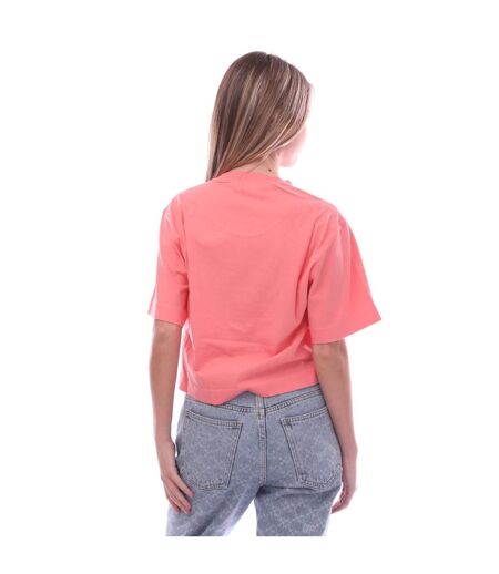 T-shirt Court Hands Off Femme Rose Off White
