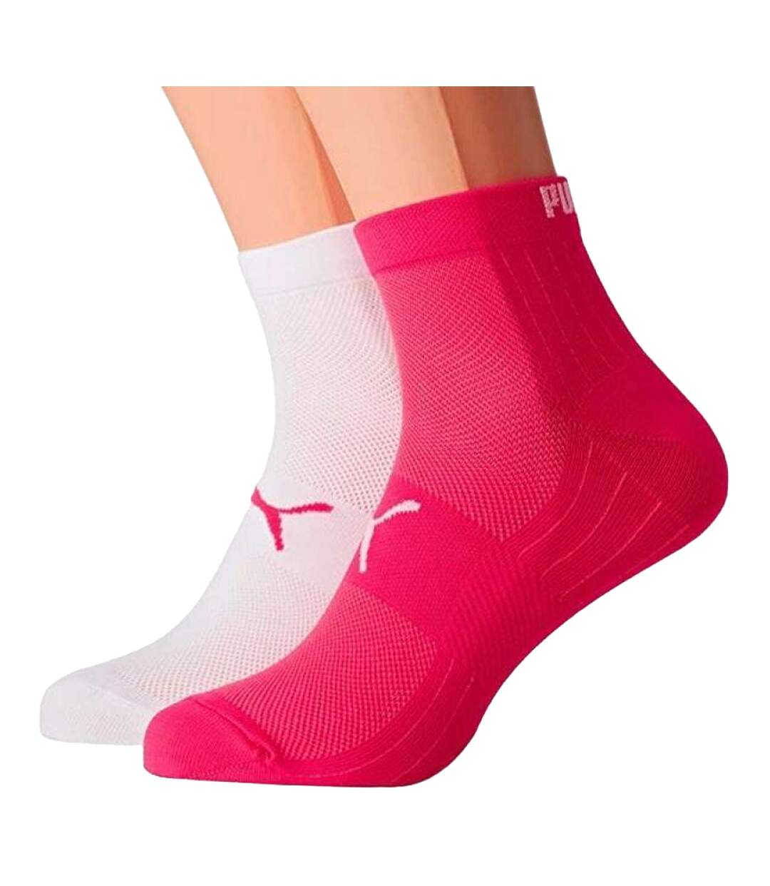 Socquettes Motif/style Logo Femme Blanc Rose Puma-2