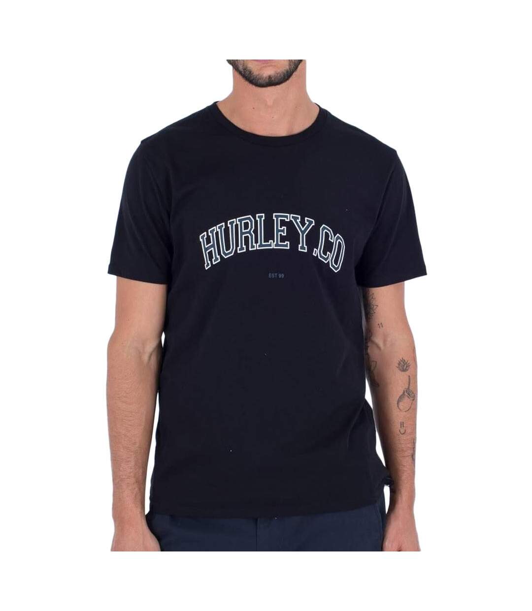 T-shirt noir homme hurley h20 dri authentic-1
