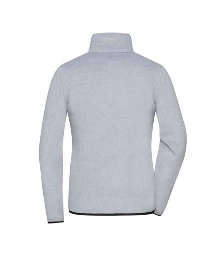 Veste polaire femme gris clair chiné / noir James and Nicholson