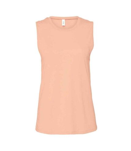 Womens/ladies jersey tank top peach heather Bella + Canvas