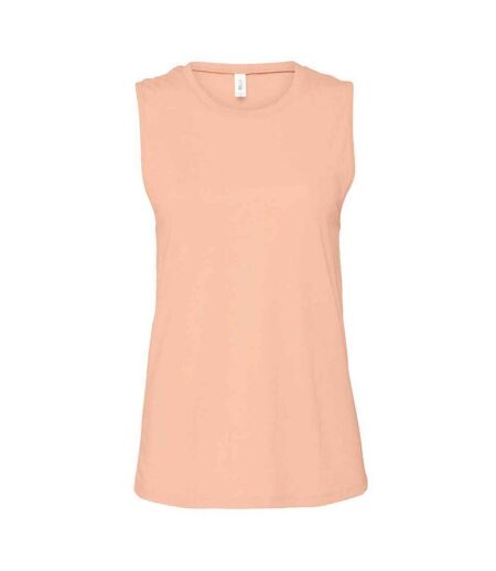 Womens/ladies jersey tank top peach heather Bella + Canvas