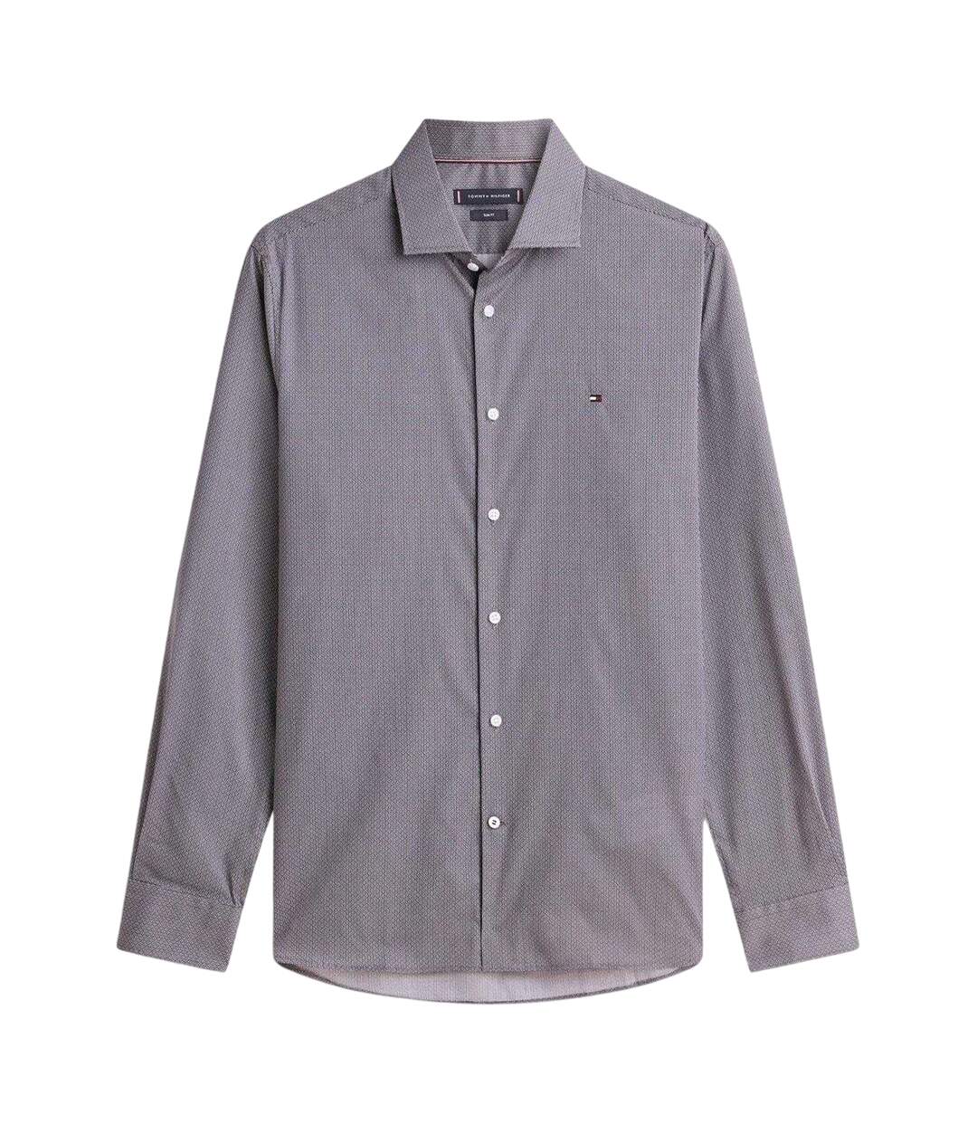 Mens Microprint Long-sleeved Shirt Grey Tommy Hilfiger-2