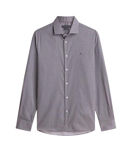 Mens Microprint Long-sleeved Shirt Grey Tommy Hilfiger