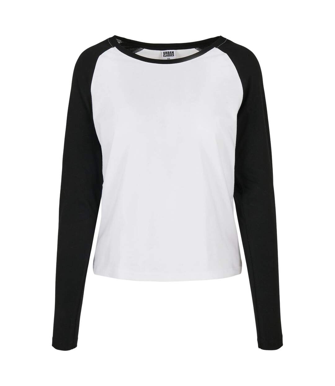 T-shirt Manches Longues Motif/style Contrasté Femme Blanc Noir Urban Classics-1