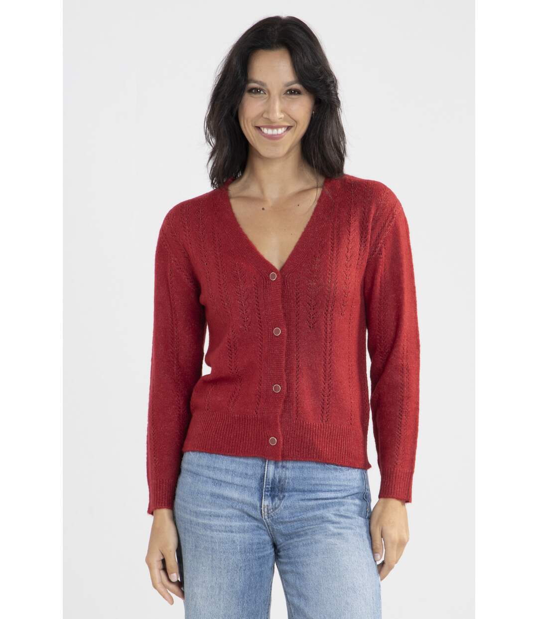 Pull Jacquard Bordeaux-1