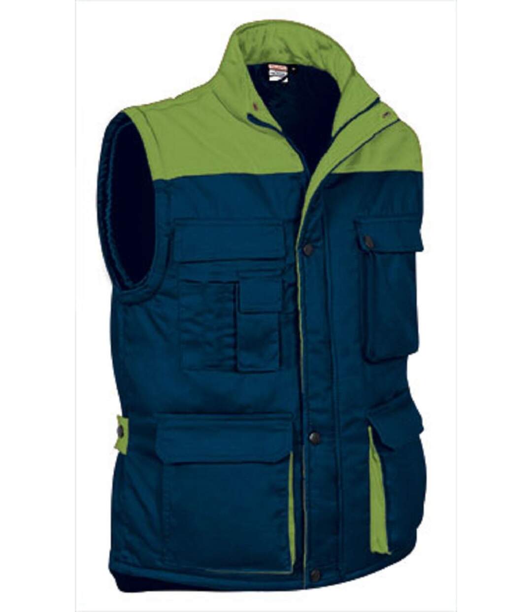 Gilet doudoune de travail sans manches - Homme - REF THUNDER - navy vert lime-2