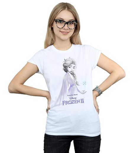Disney Femmes/Les femmes Frozen 2 Elsa Unity Snowflake Cotton T-Shirt (Blanc) - UTBI21721