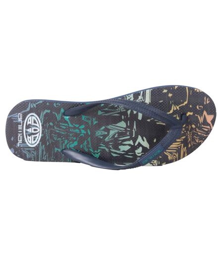 Mens oceana printed flip flops dark grey Animal