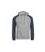 Mens Unlabeled Two Tone Relaxed Fit Raglan Hoodie Heather Grey Ink Tee Jays-1