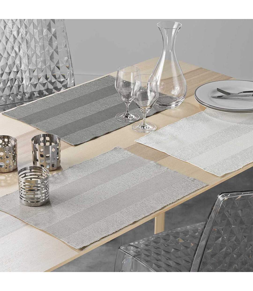 Lot de 2 Sets de Table Eldora 33x48cm Taupe-3