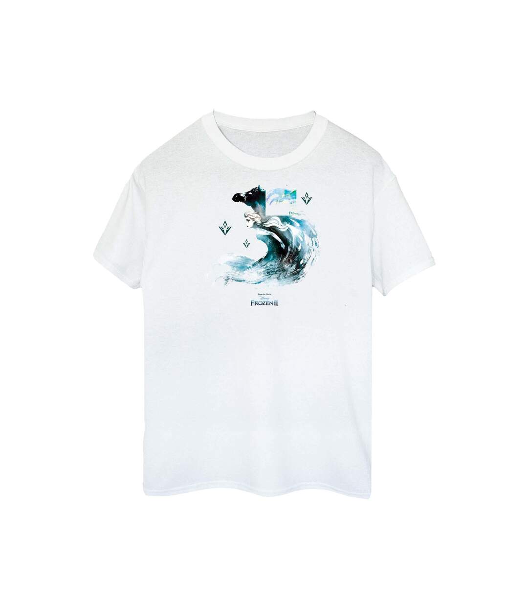 Disney Womens/Ladies Frozen 2 Elsa With Nokk The Water Spirit Cotton Boyfriend T-Shirt (Blanc) - UTBI51854-1