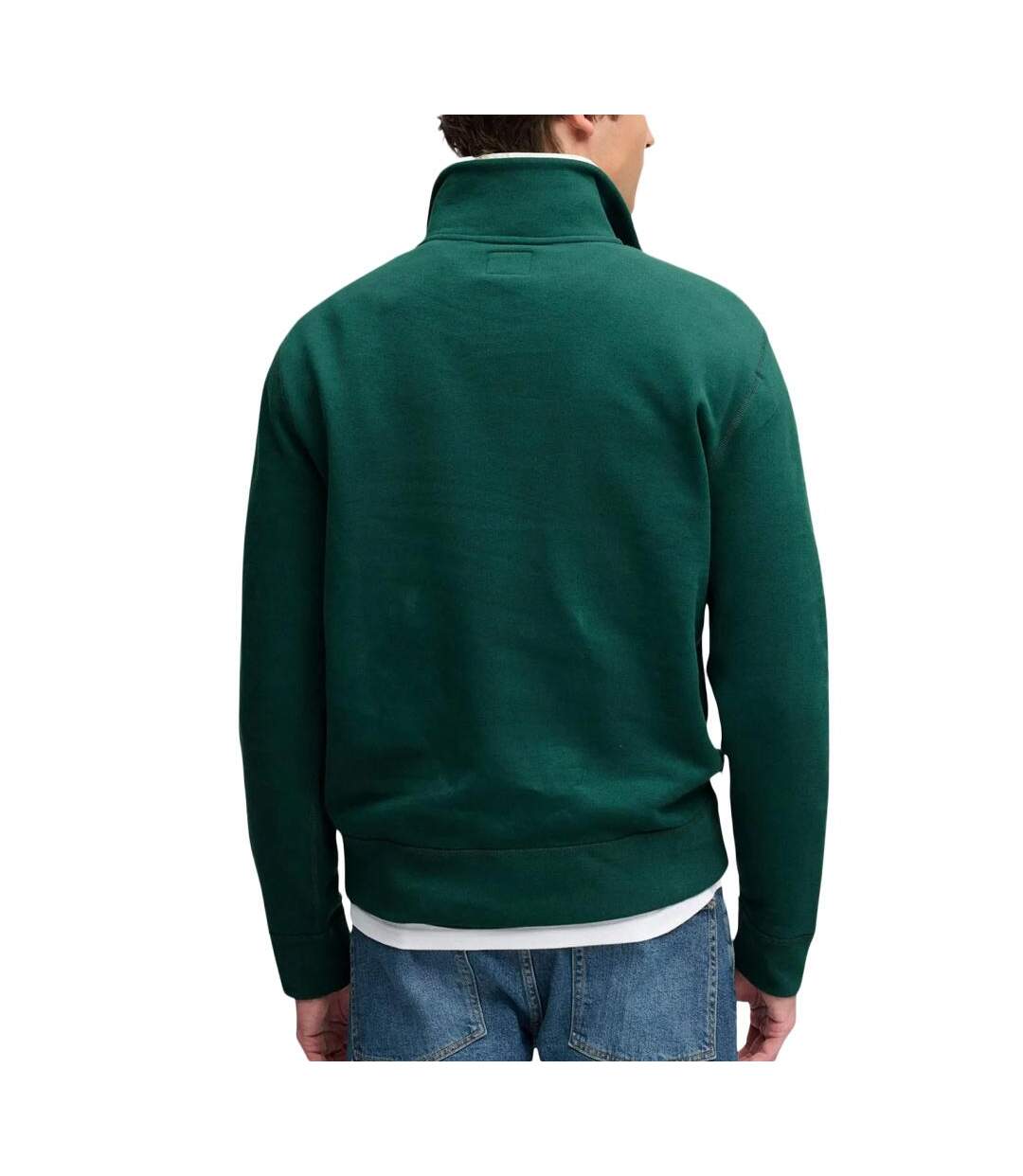 Sweat vert homme superdry  essential serif-2