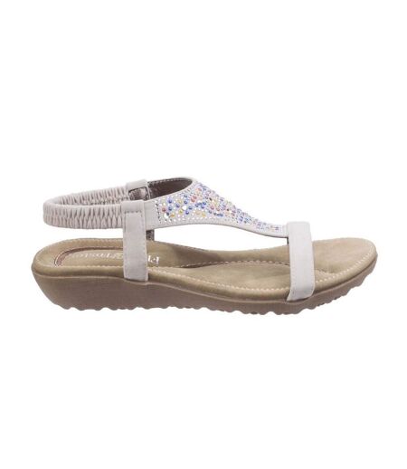 Divaz Womens/Ladies Nicosia Elasticated T Bar Sandal (White) - UTFS3481