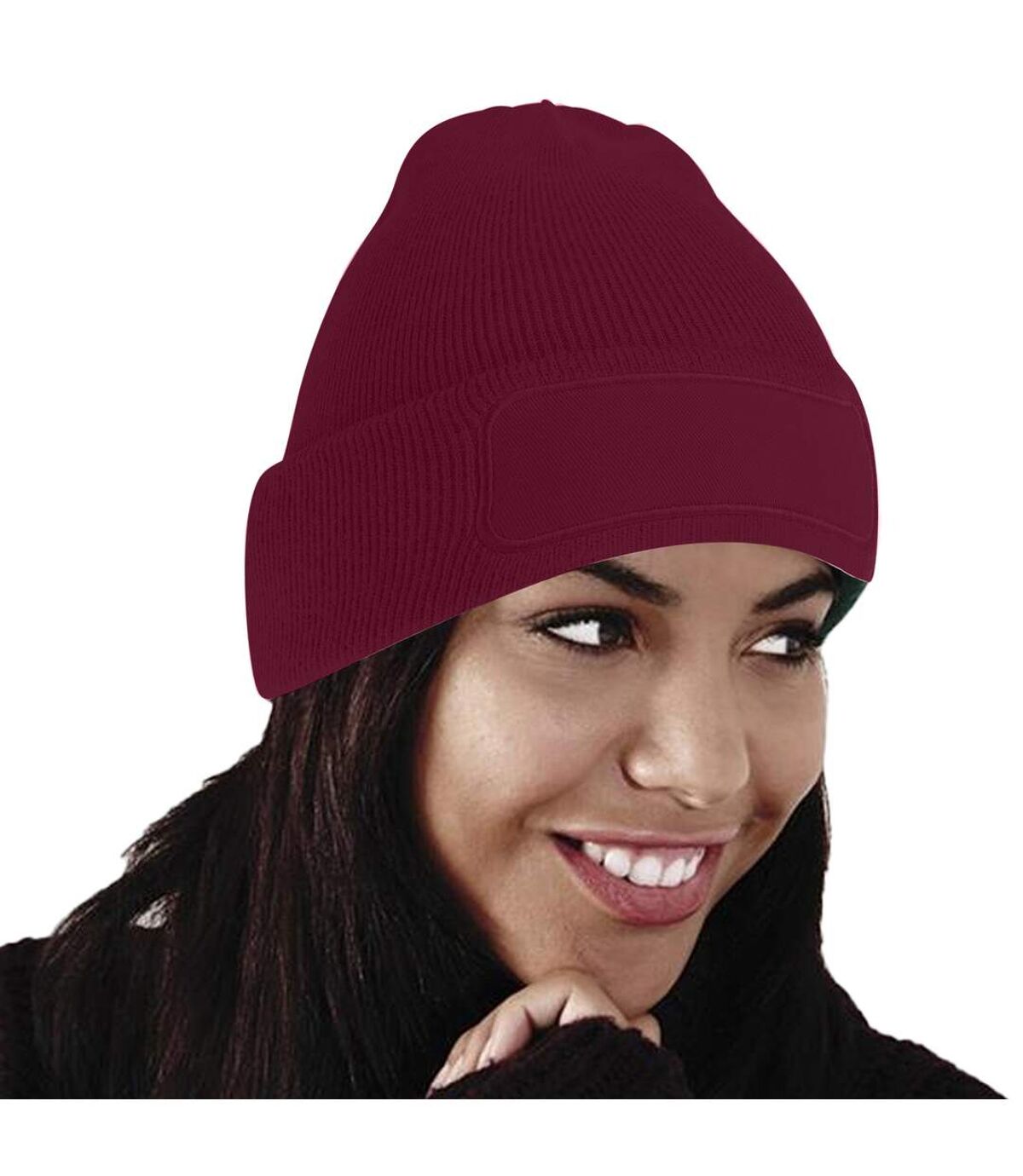 Beechfield Unisex Plain Winter Beanie Hat / Headwear (Ideal for Printing) (Burgundy)