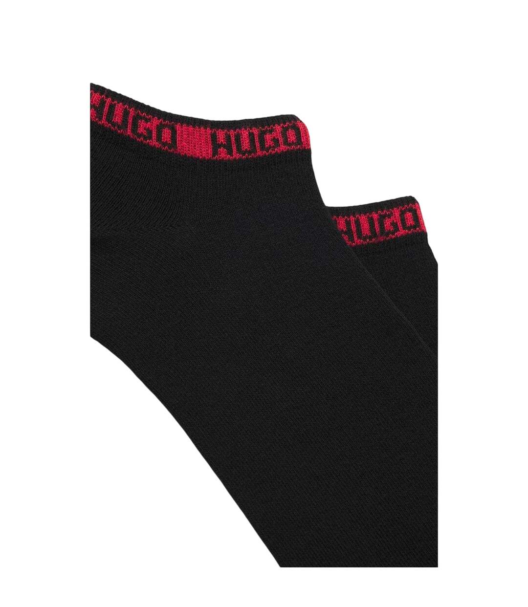 Pack Of 2  Mens Cotton Blend Ankle Socks  Black Hugo-3