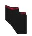 Pack Of 2  Mens Cotton Blend Ankle Socks  Black Hugo-3