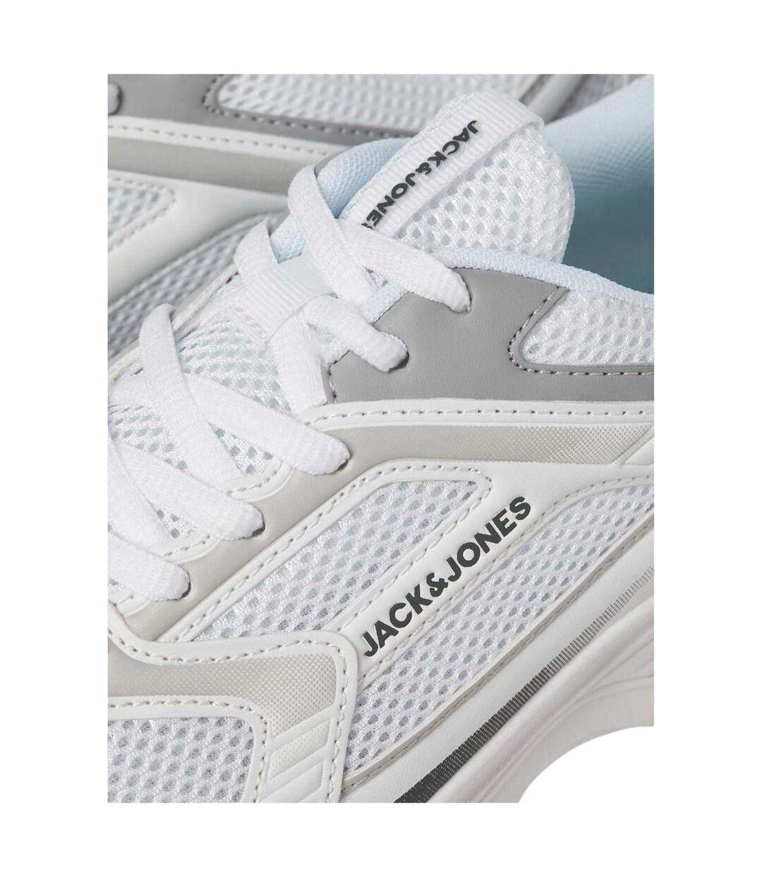 Mens Tokyo Leather Lace Up Trainers Bright White Jack And Jones-4