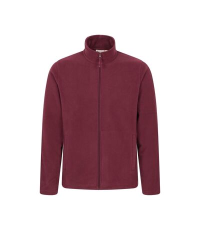 Mens Raso Full Zip Fleece Top Dark Burgundy Mountain Warehouse