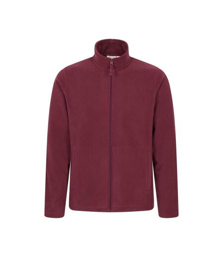 Mens Raso Full Zip Fleece Top Dark Burgundy Mountain Warehouse