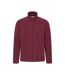 Mens Raso Full Zip Fleece Top Dark Burgundy Mountain Warehouse-1