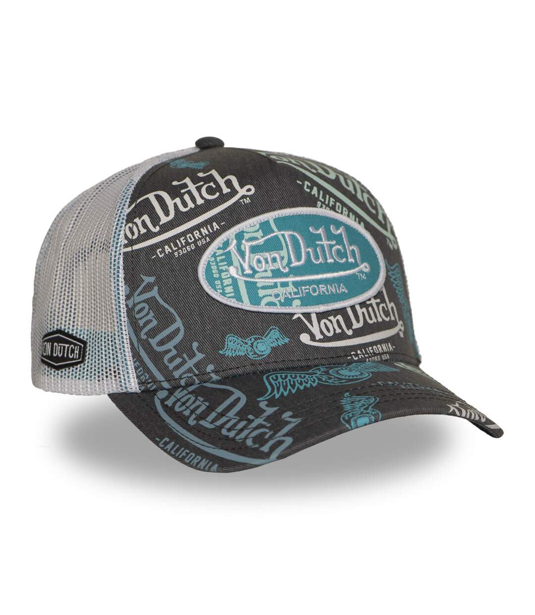 Casquette trucker avec filet print all over Cafe Grey Vondutch-4