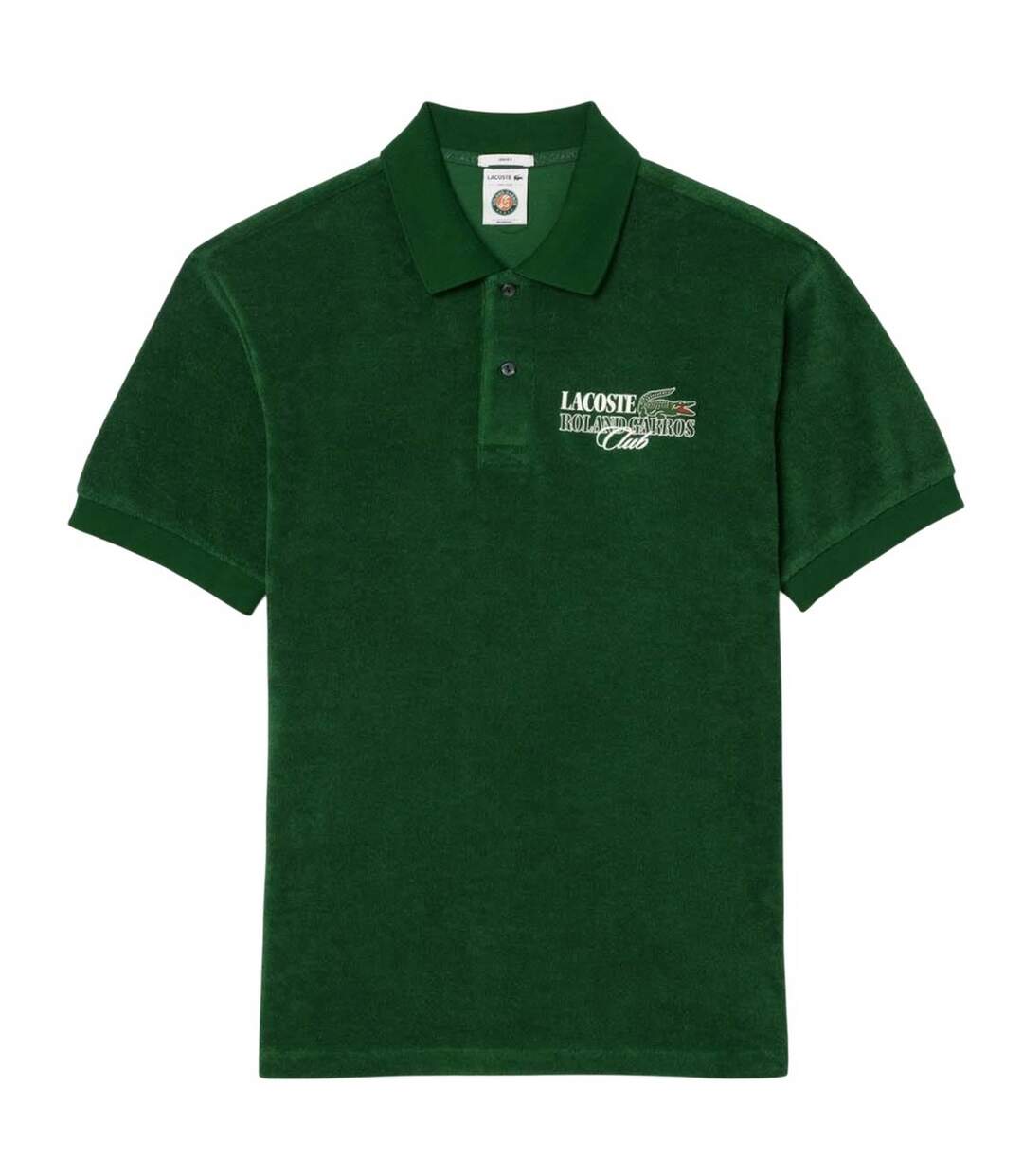 Mens Roland Garros Edition Terrycloth Relaxed Fit Polo Shirt Green Lacoste-2