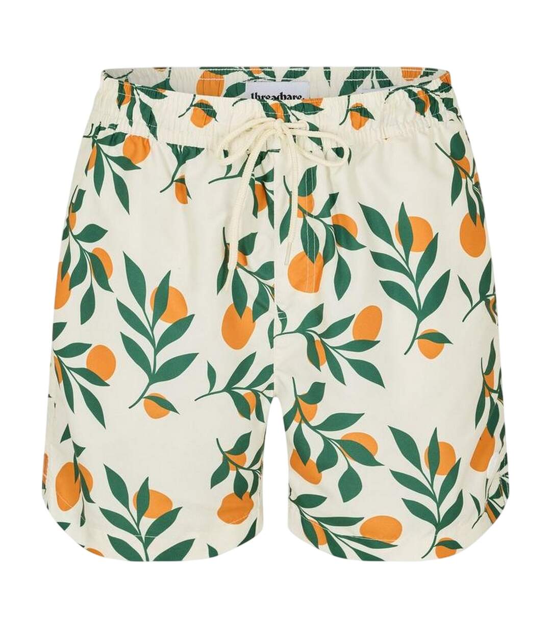 Mens Ripen Regular Swim Shorts Cream Threadbare-1