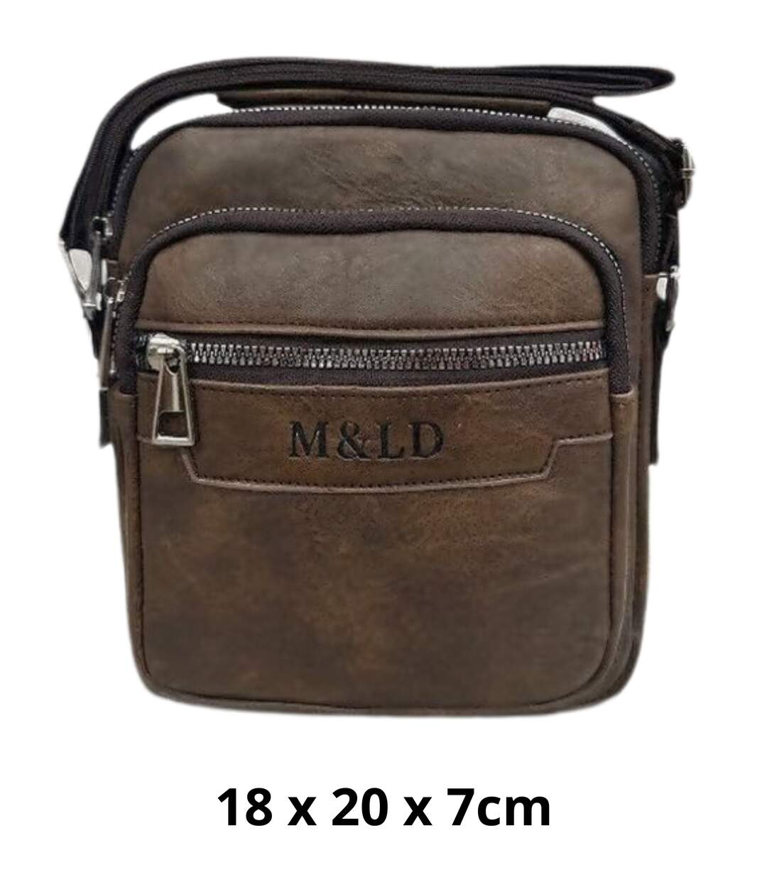 Sacoche en simili cuir marron pour homme - Elégance décontractée - Choix pratique et durable-1