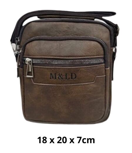 Sacoche en simili cuir marron pour homme - Elégance décontractée - Choix pratique et durable