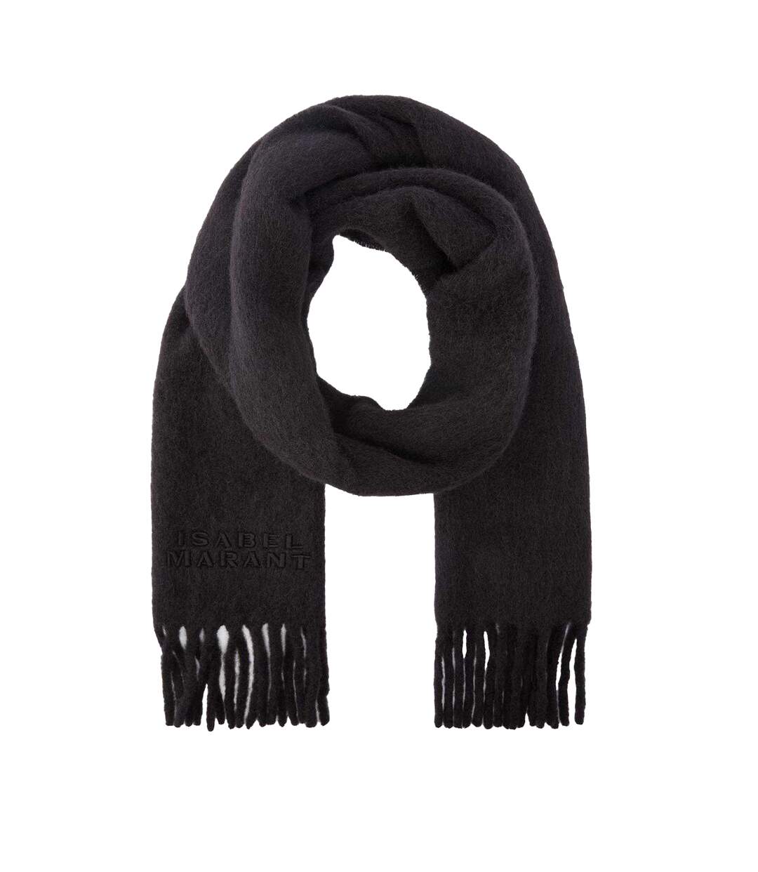 Wool Blend Winter Scarf One Size Black Isabel Marant-1