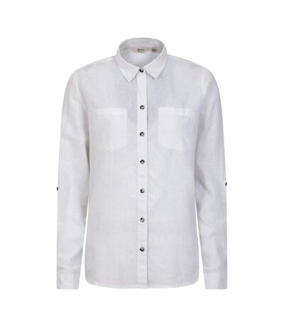 Womens/ladies messina linen blend shirt white Mountain Warehouse