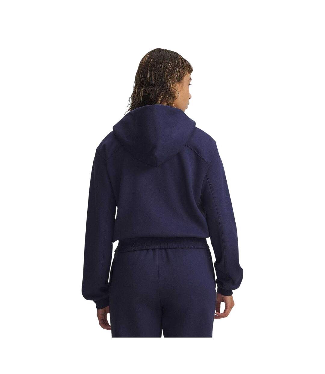 Womens/ladies Fleece Full Zip Hoodie Blue Under Armour-2