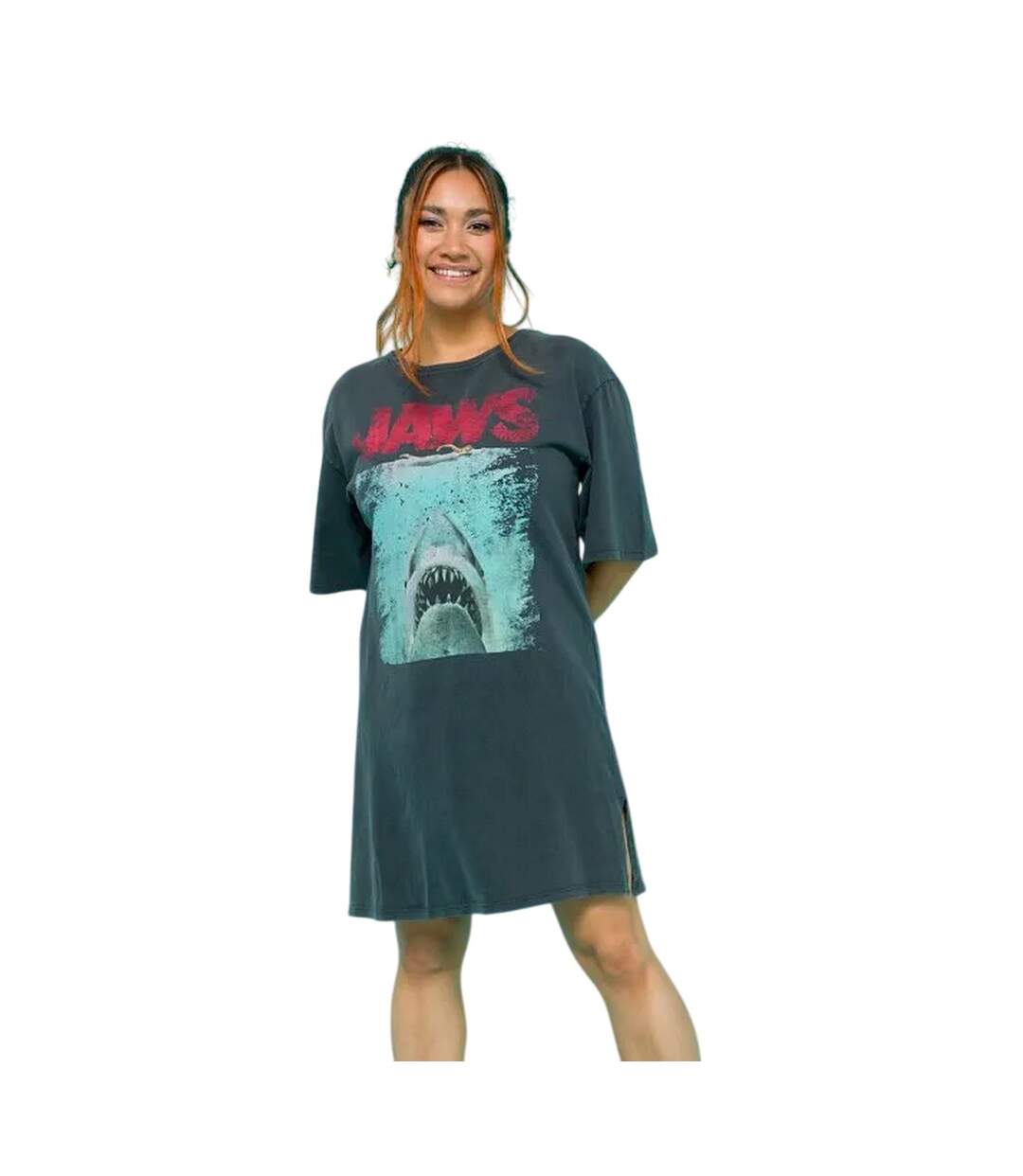 Robe T-shirt Motif/style Poster Du Film Femme Charbon Jaws-1
