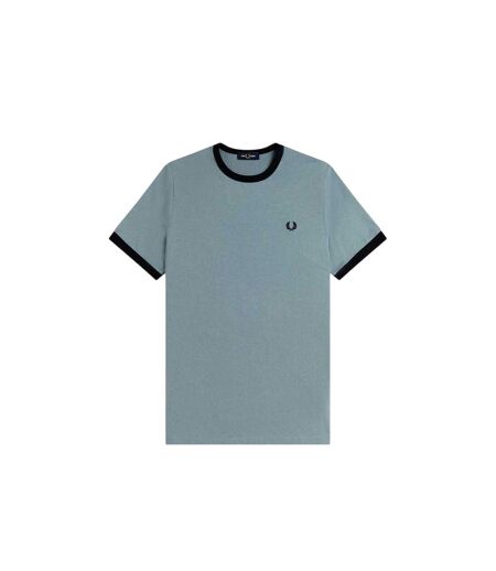 Mens Embroidered Logo Cotton T-shirt Blue Fred Perry