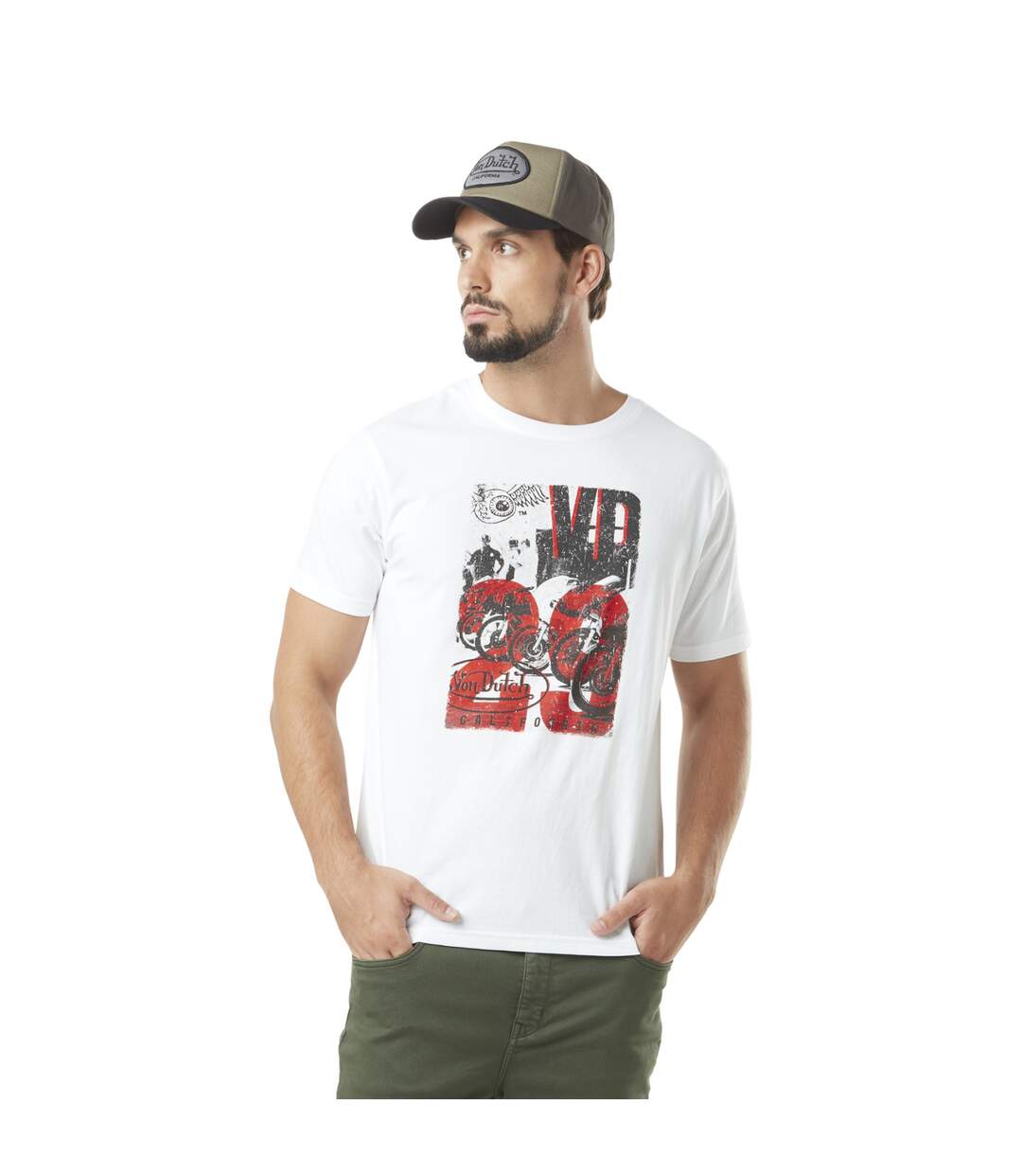 T-shirt homme col rond avec print en coton Pict Vondutch