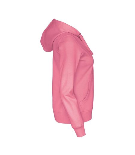 Womens/ladies Full Zip Hoodie Pink Cottover