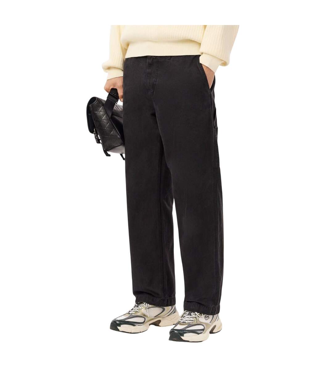 Pantalon Style Charpentier Homme Noir Lacoste-1