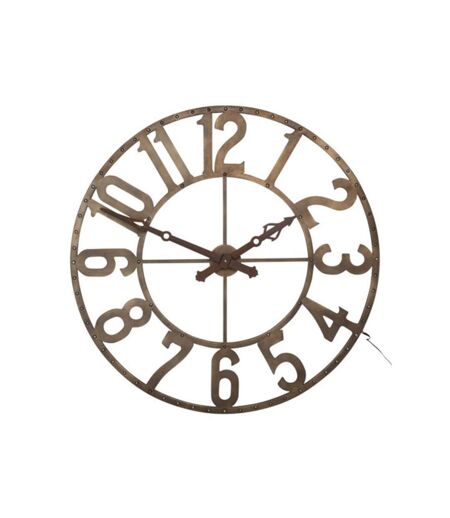 Paris Prix - Horloge Murale à Led romains 105cm Marron