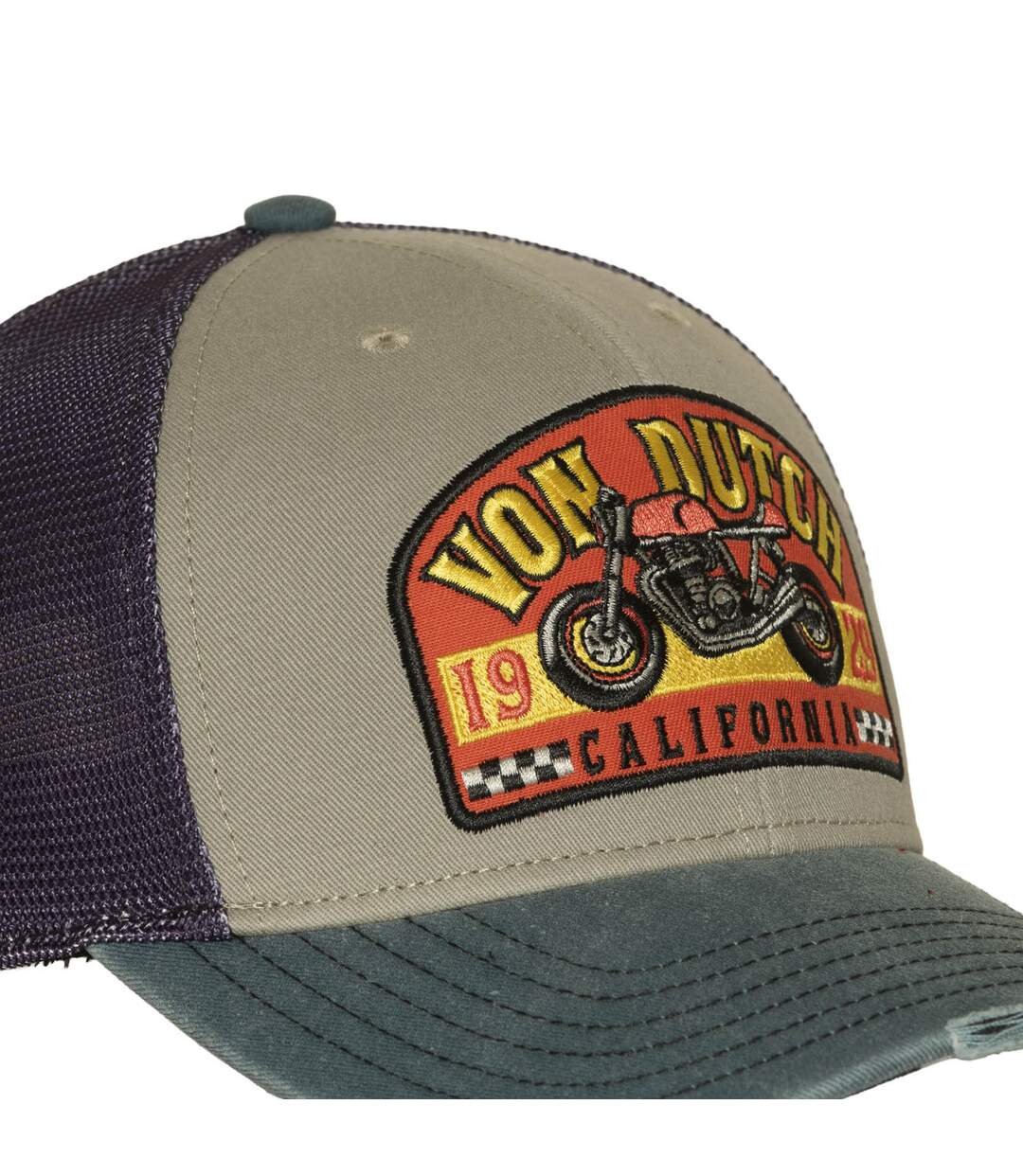 Casquette semi curve premium effet usé avec patch California Vondutch-3