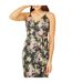 Womens/ladies Floral Spaghetti Strap Wrap Dress Black Mela London-4