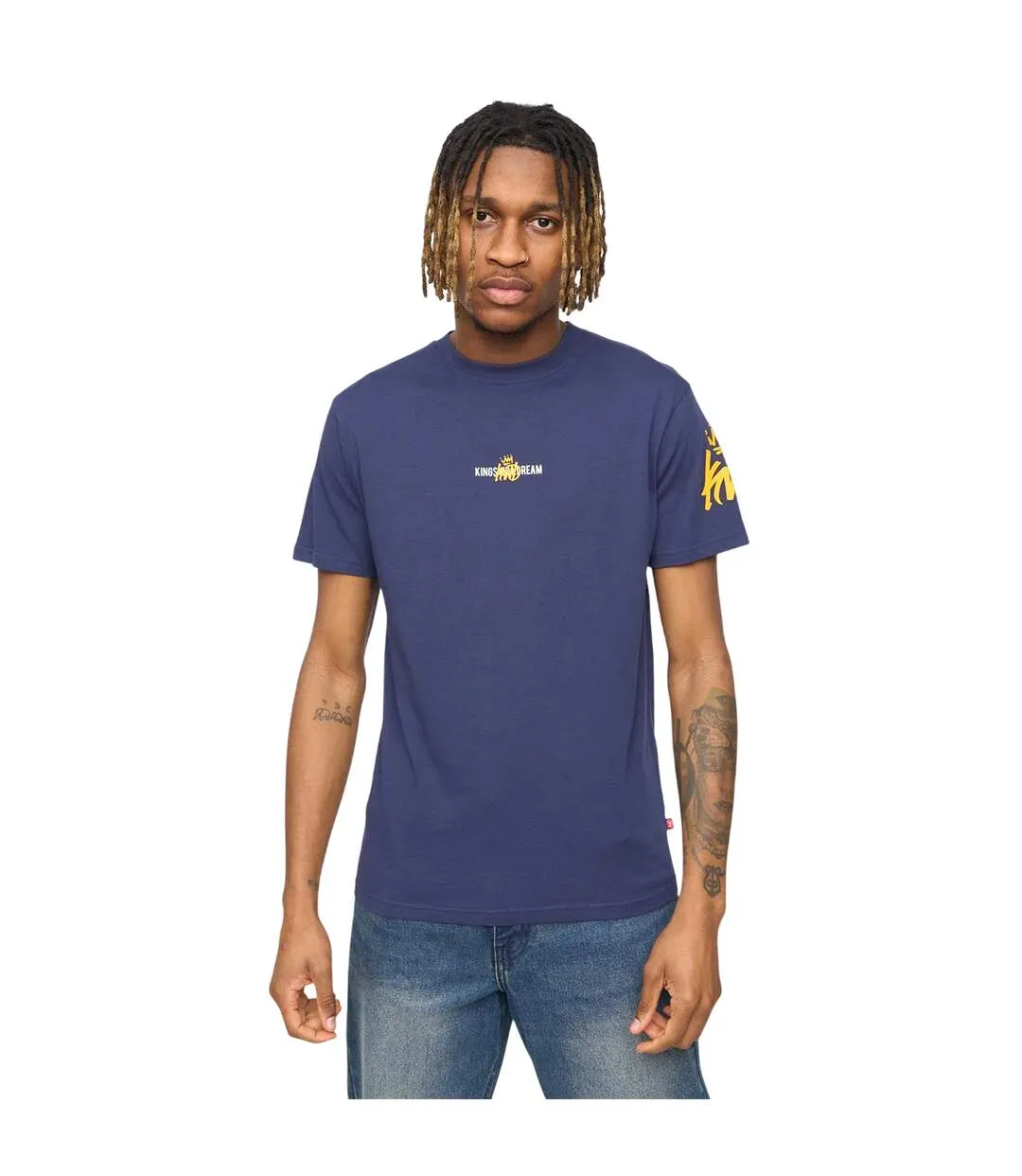 Mens Built T-shirt Navy Kings Will Dream-2