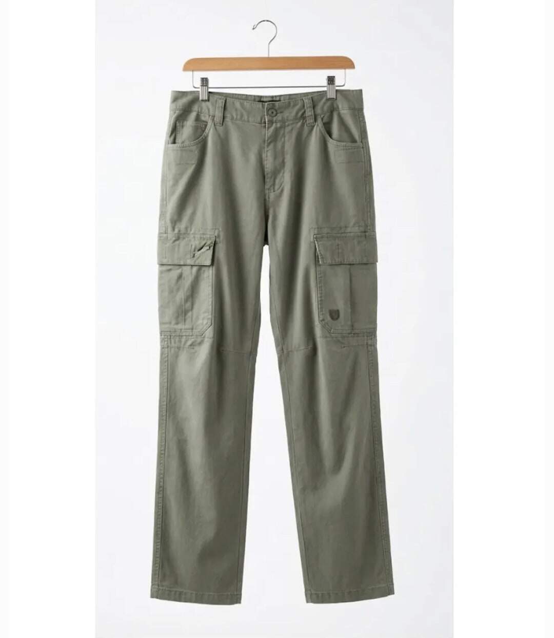 Pantalon Cargo en Toile Canvas 100% Coton Vert Tilleul-2