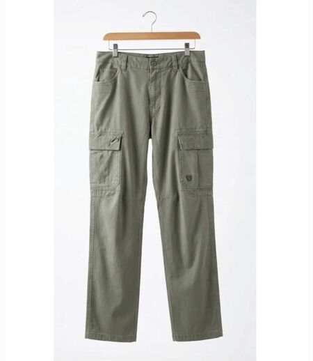 Pantalon Cargo en Toile Canvas 100% Coton Vert Tilleul