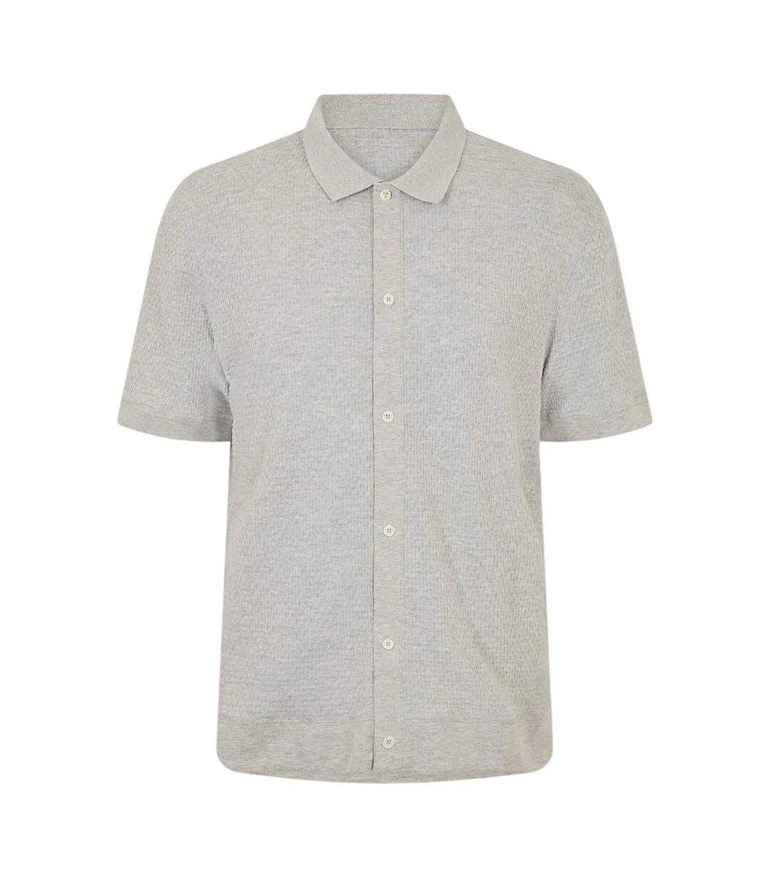 Mens Textured Short-sleeved Shirt Light Grey Ted Baker-1