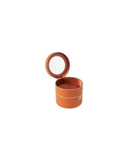 Boîte Ronde Pour Cosmétiques Ericka 19cm Cognac