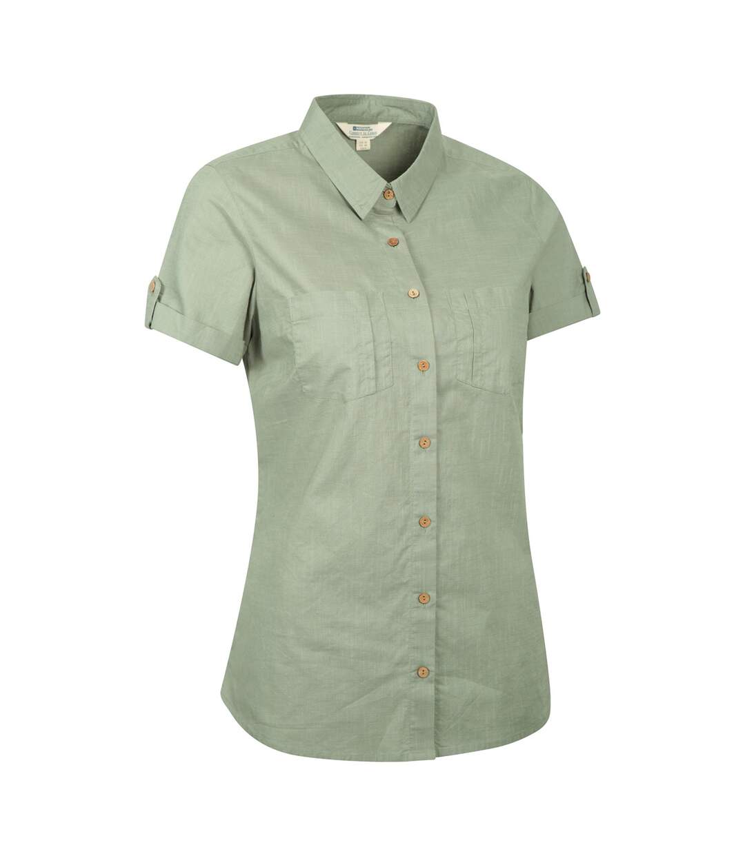 Womens/ladies Coconut Short-sleeved Shirt Light Khaki Mountain Warehouse-4
