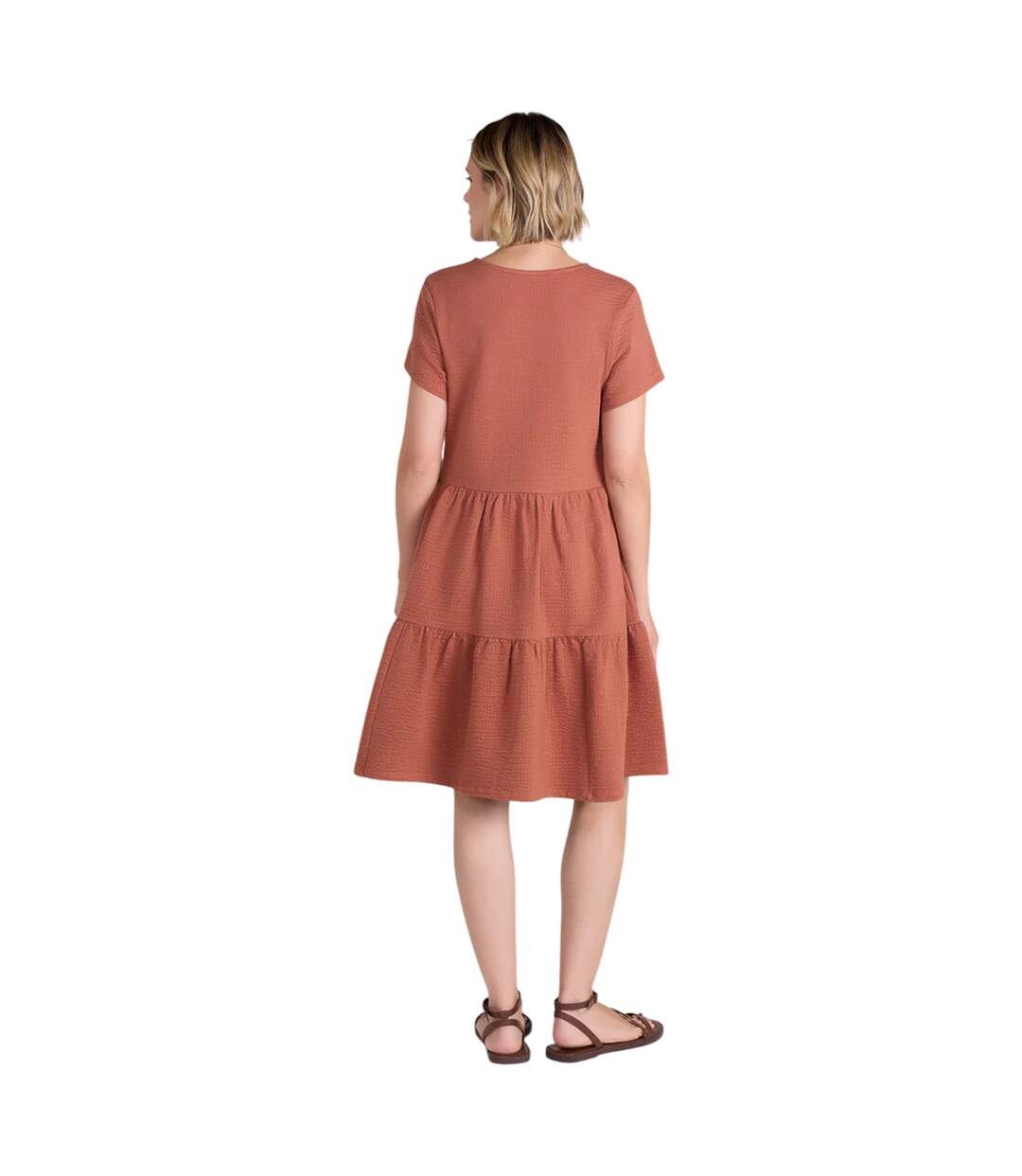 Womens/ladies Iris Textured Dress Rust Animal-2