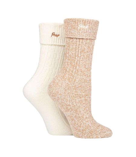 2 Pack Ladies Turn Cuff Boot Socks | Performance Polyester Walking Socks